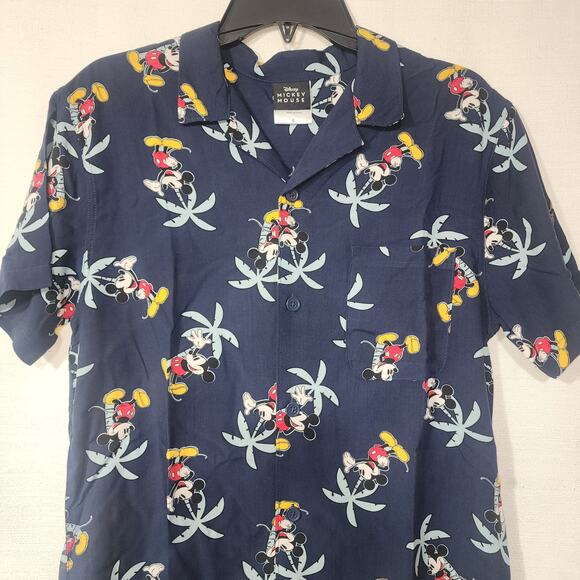 Mickey mouse tropical button down short sleeve shirt size Small - Picture 3 of 6